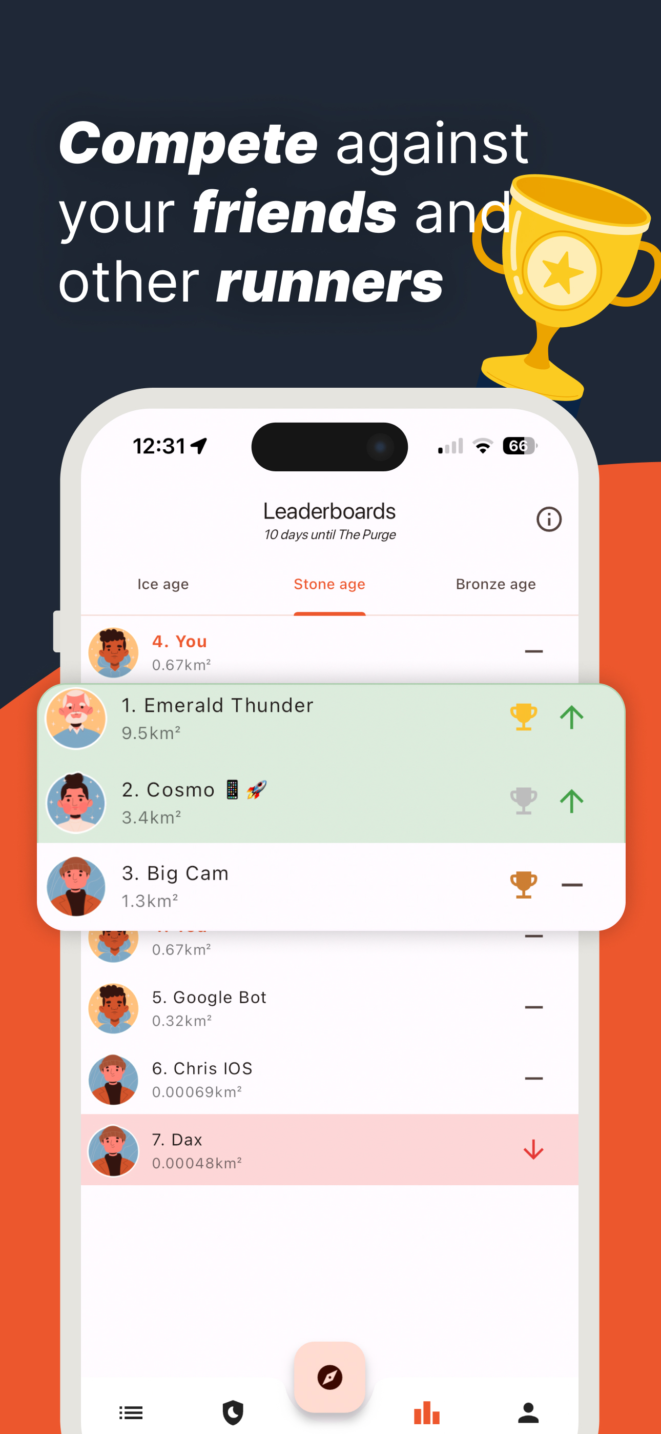 iPhone mockup with leaderboards